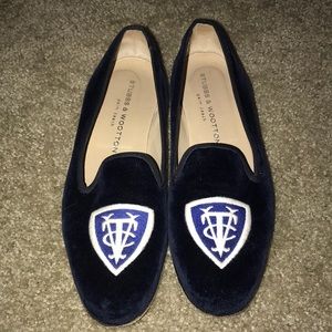Navy Stubbs & Wootton loafers